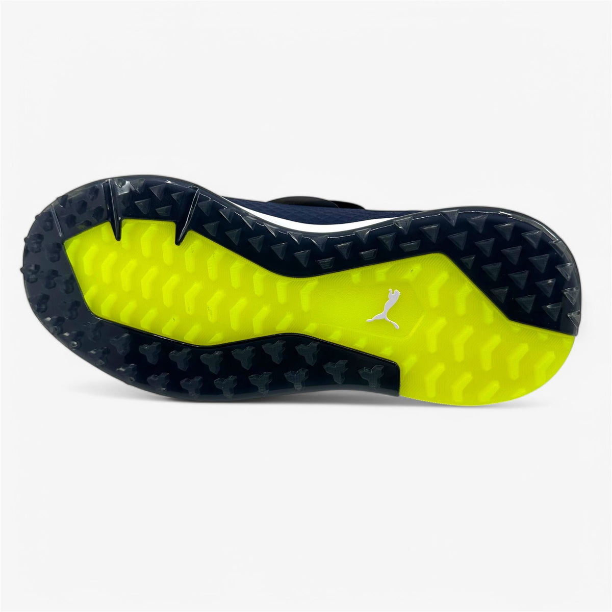 PUMA Proadapt Alphacat Disc Peacoat Silver Yellow Mens Waterproof Golf Shoes
