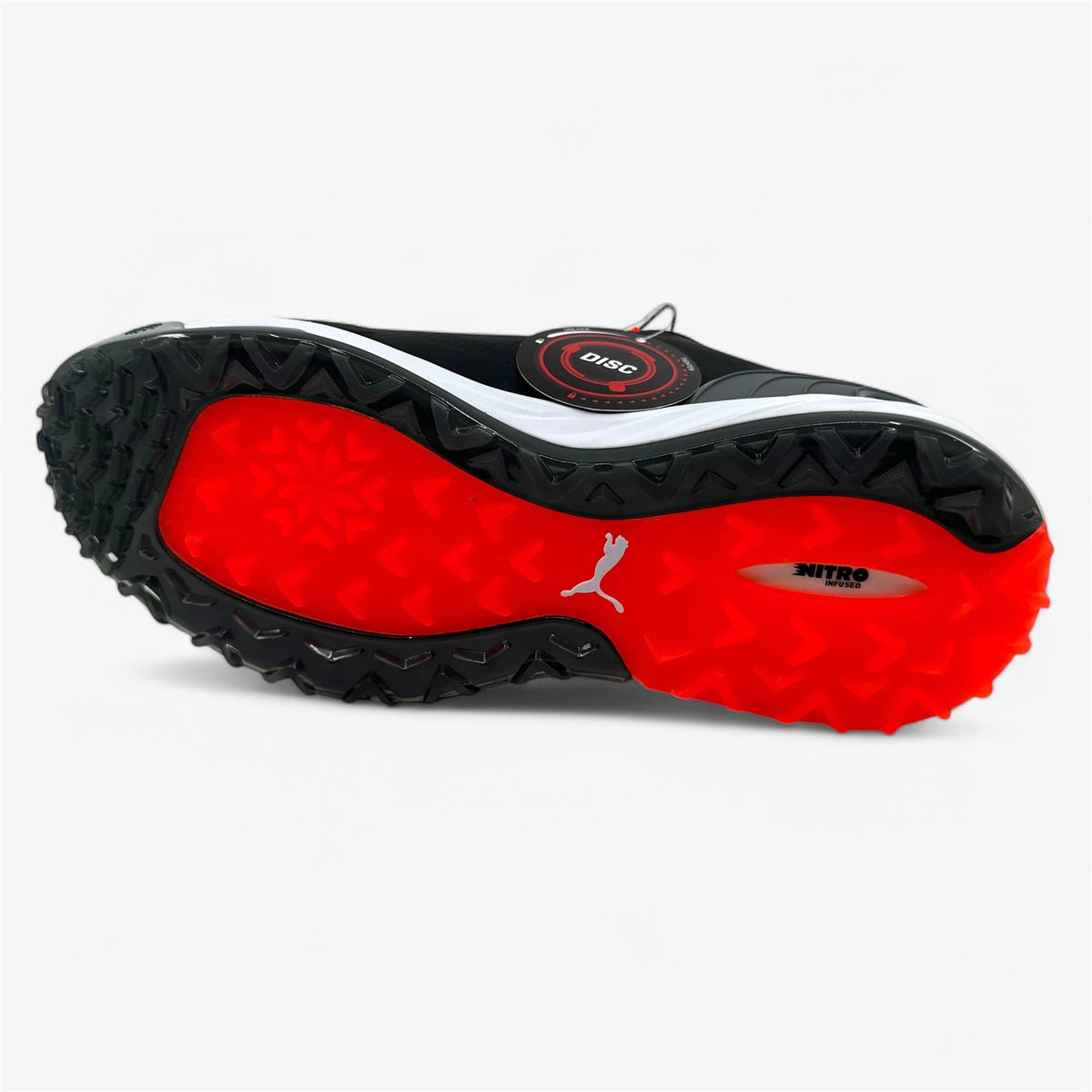 PUMA Alphacat Nitro Disc Black Red Blast Mens Waterproof Golf Shoes