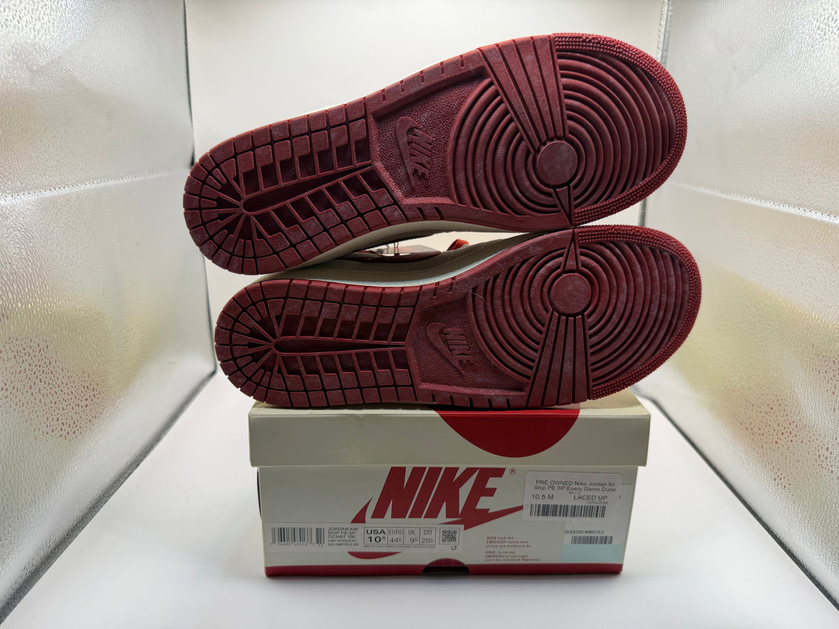 PRE OWNED Nike Jordan Air Ship PE SP Every Game Dune Red