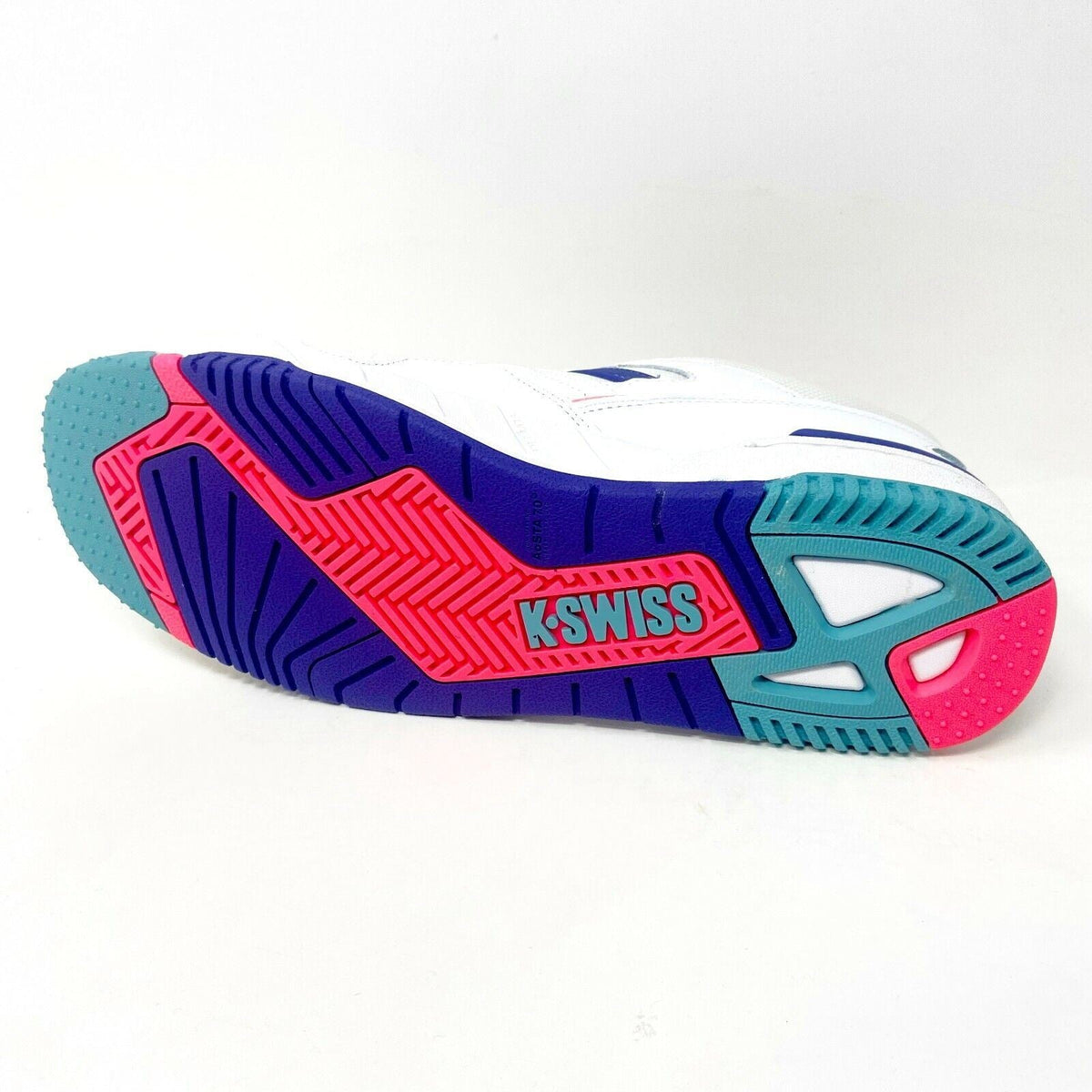 K-Swiss Match Rival White Blue Turquoise Pink Mens Size 7.5 Sneakers 07154 189