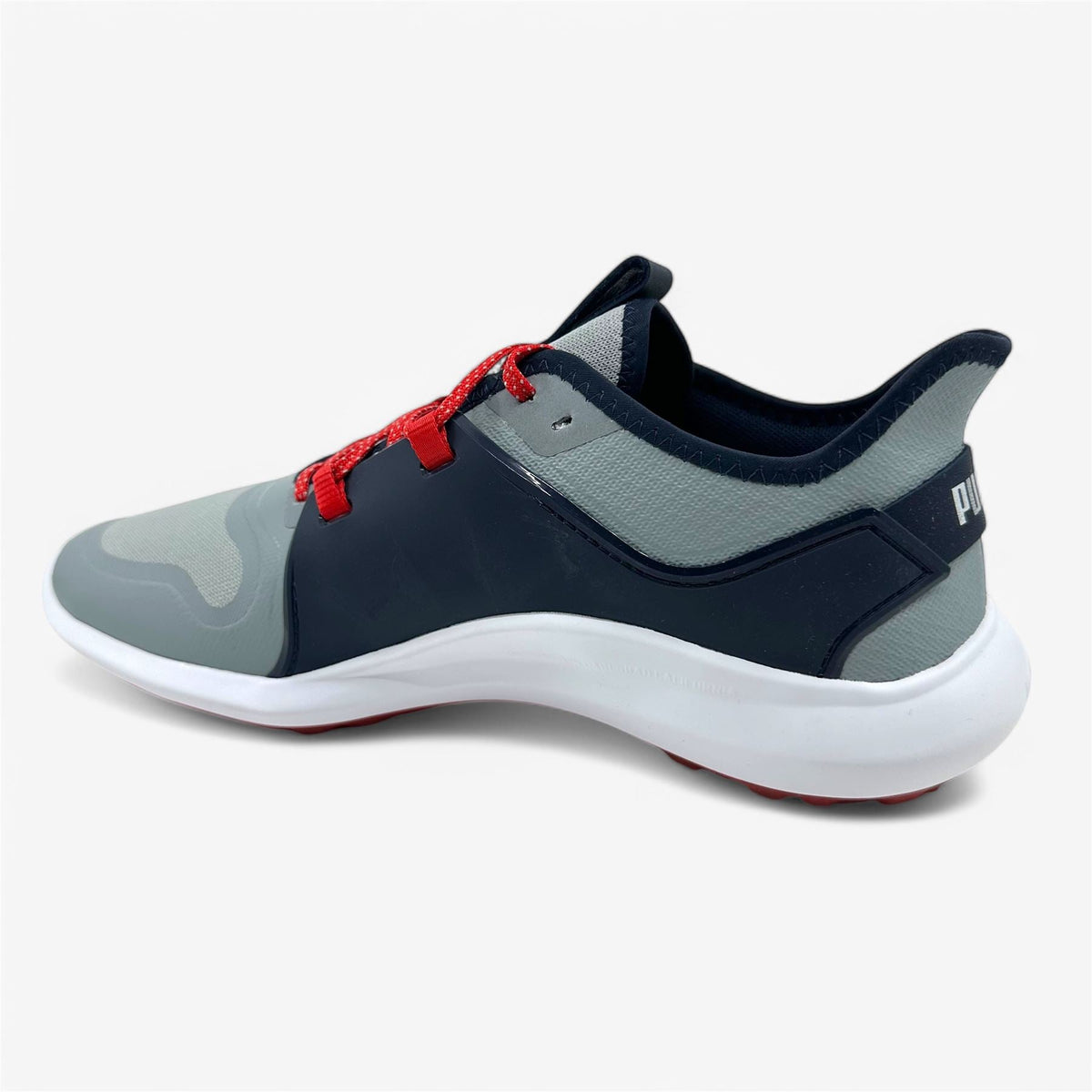PUMA Ignite Fasten8 Quarry Silver Navy Mens Size 8.5 Waterproof Golf Shoes