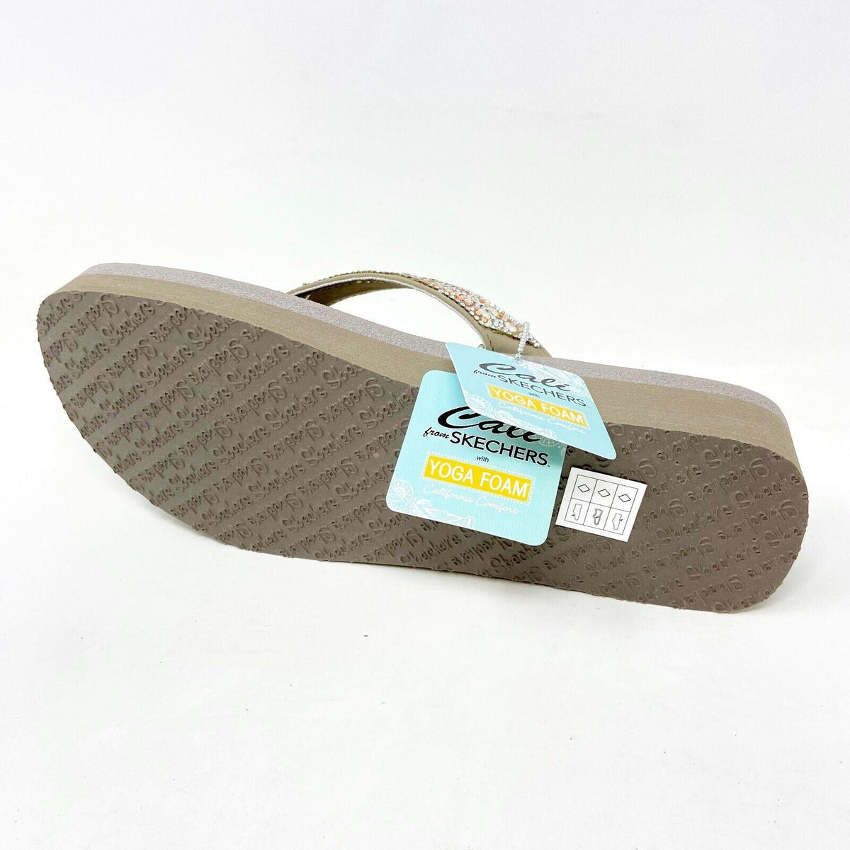 Skechers Vinyasa Glory Day Taupe Womens Flip Flop Comfort Sandals