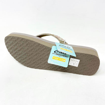 Skechers Vinyasa Glory Day Taupe Womens Flip Flop Comfort Sandals