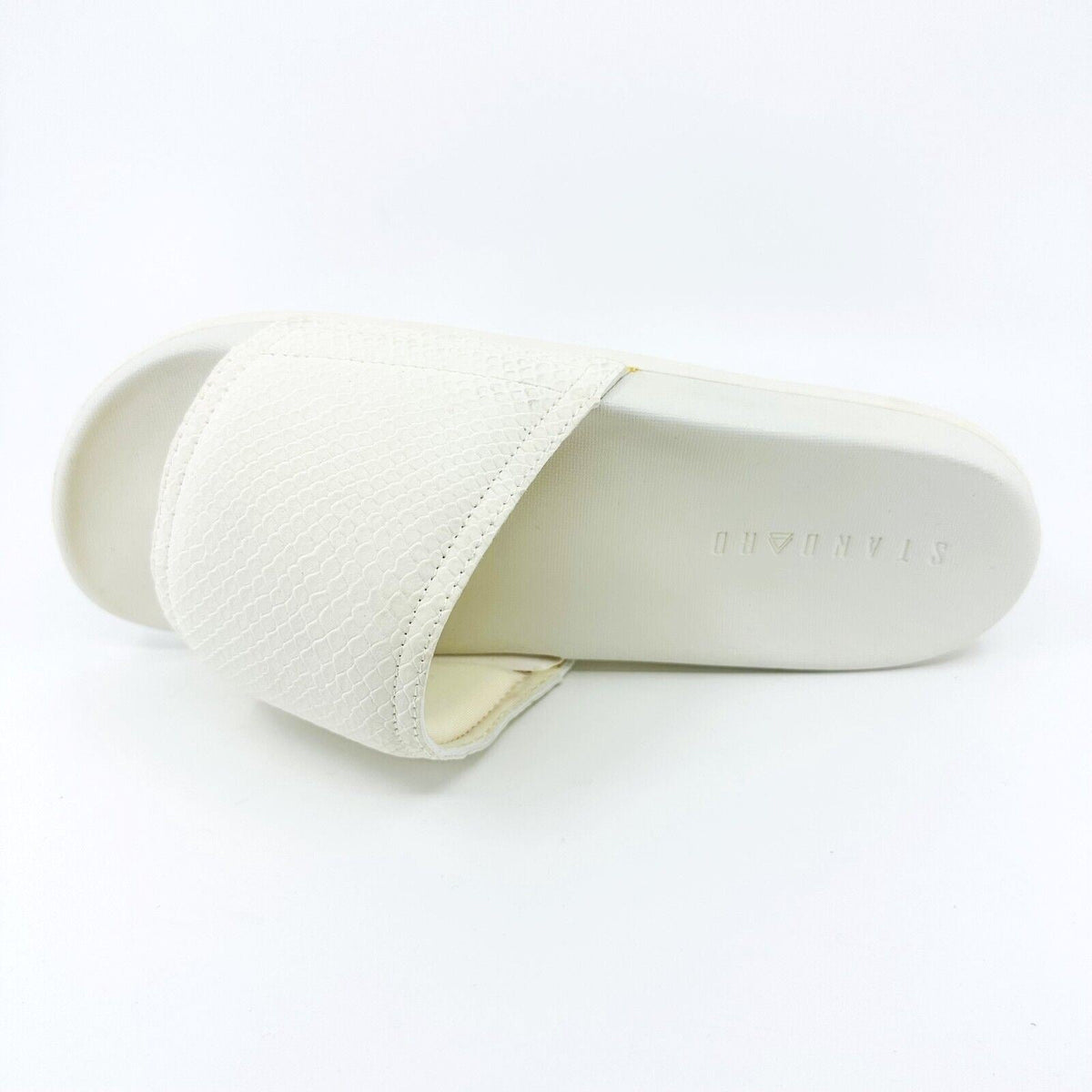 STNDRD Standard Los Angeles Monaco Snake White Womens Summer Slide Sandals