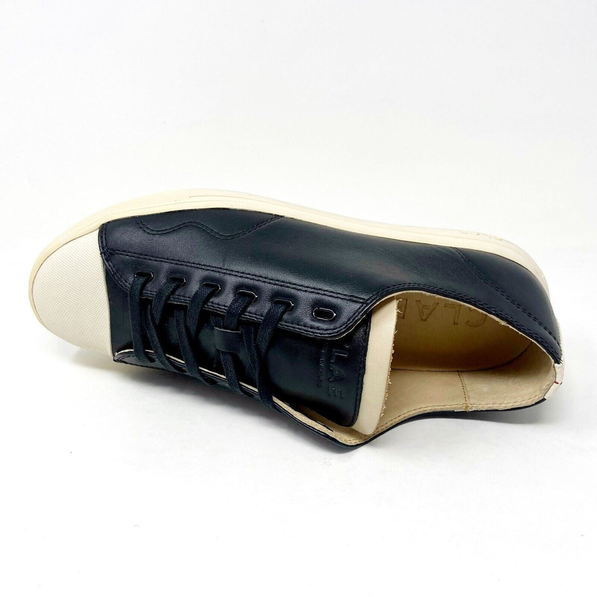 Clae Herbie SP Black Milled Leather Mens Casual Sneakers