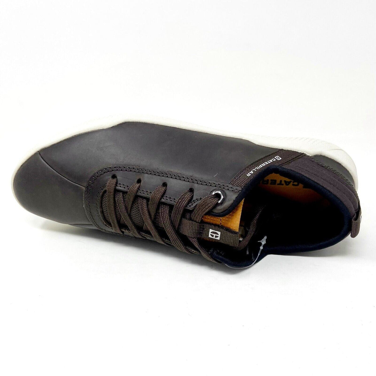 Caterpillar CAT Hex Coffee Bean Brown Mens Leather Shoes Sneakers P724186