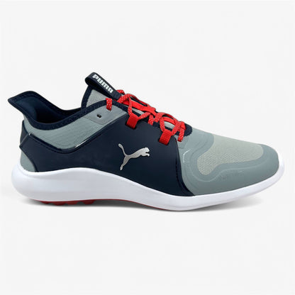 PUMA Ignite Fasten8 Quarry Silver Navy Mens Size 8.5 Waterproof Golf Shoes