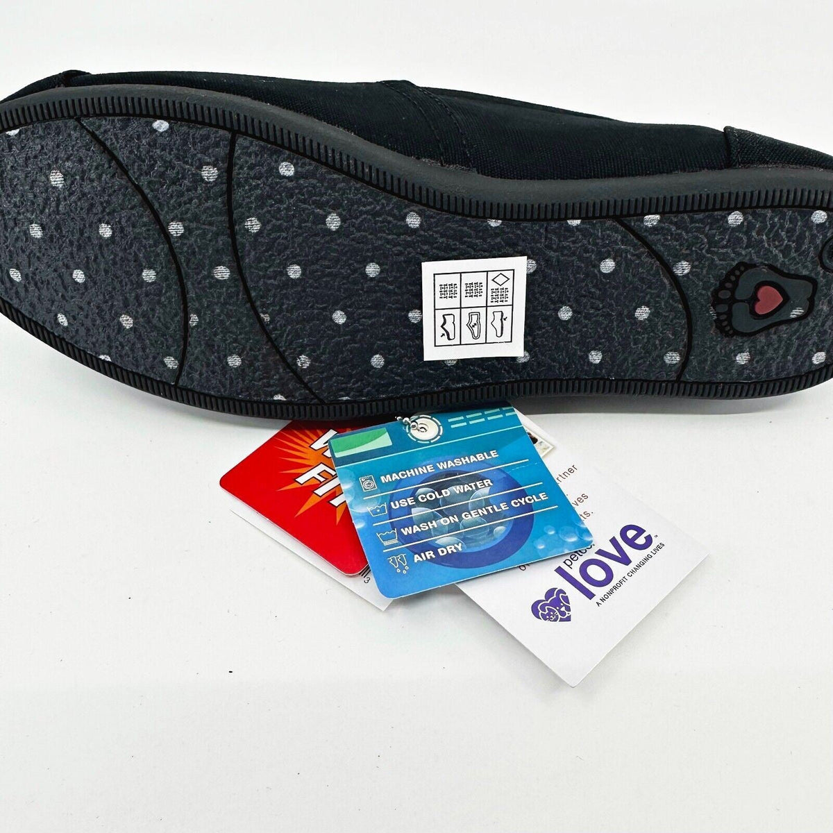 Skechers Bobs Plush Peace & Love Black Womens Wide Memory Foam Flats Shoes