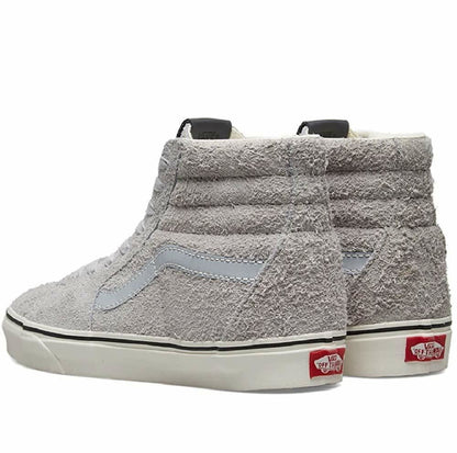 Vans SK8 Hi (Hairy Suede) Gray Dawn White Mens Suede Sneakers