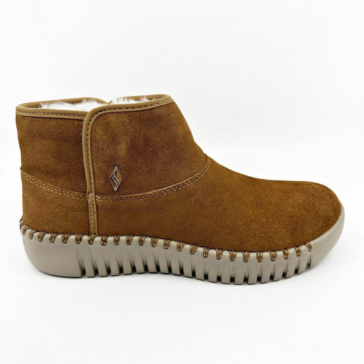 Skechers Go Walk Smart Honor Roll Chestnut Womens Size 5.5 Faux Fur Booties