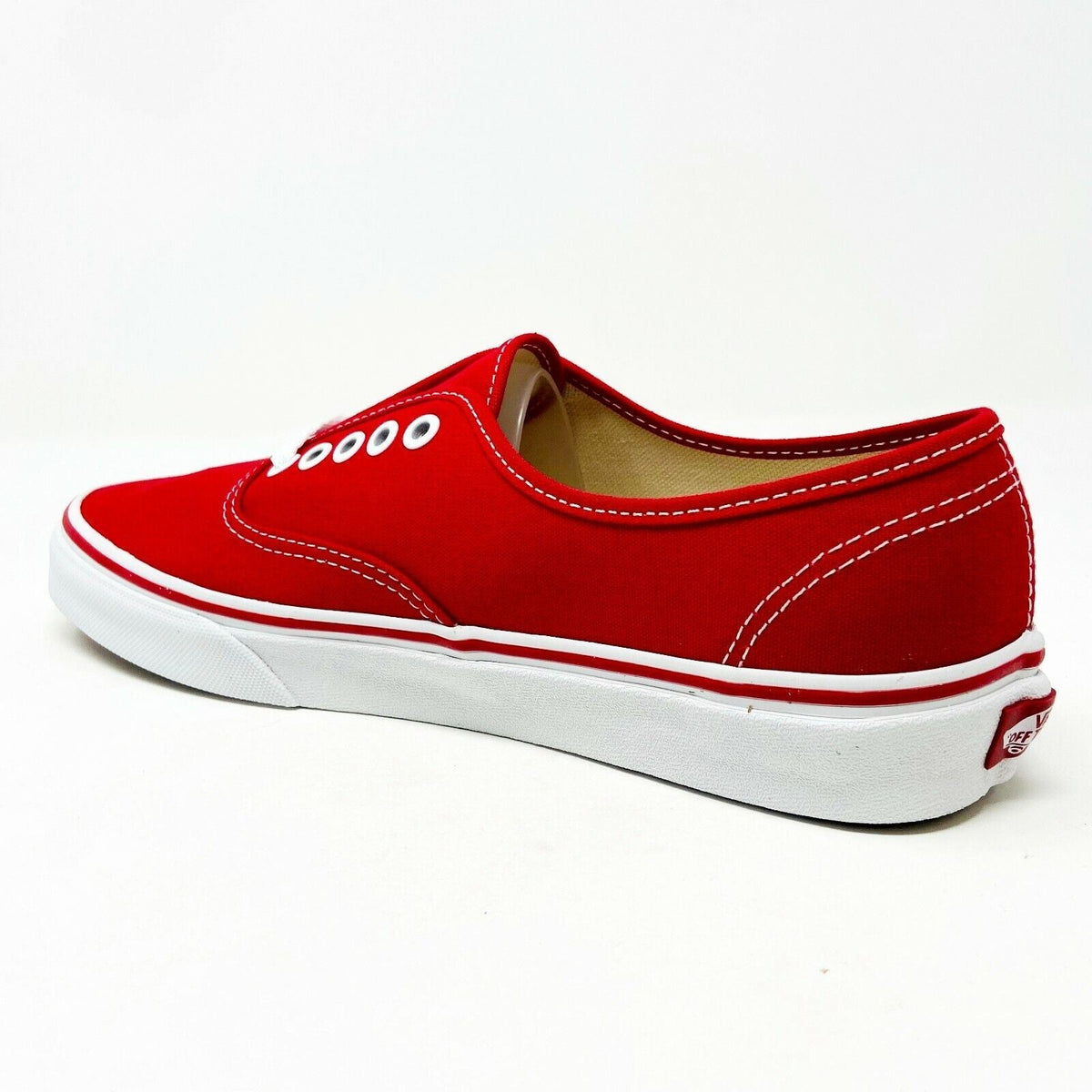 Vans Authentic True Red White Womens Original Classic Canvas Sneakers