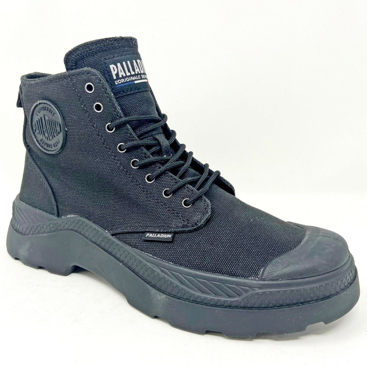 Palladium Pallakix Hi CVS Triple Black Mens Canvas Combat Boots 76691 001