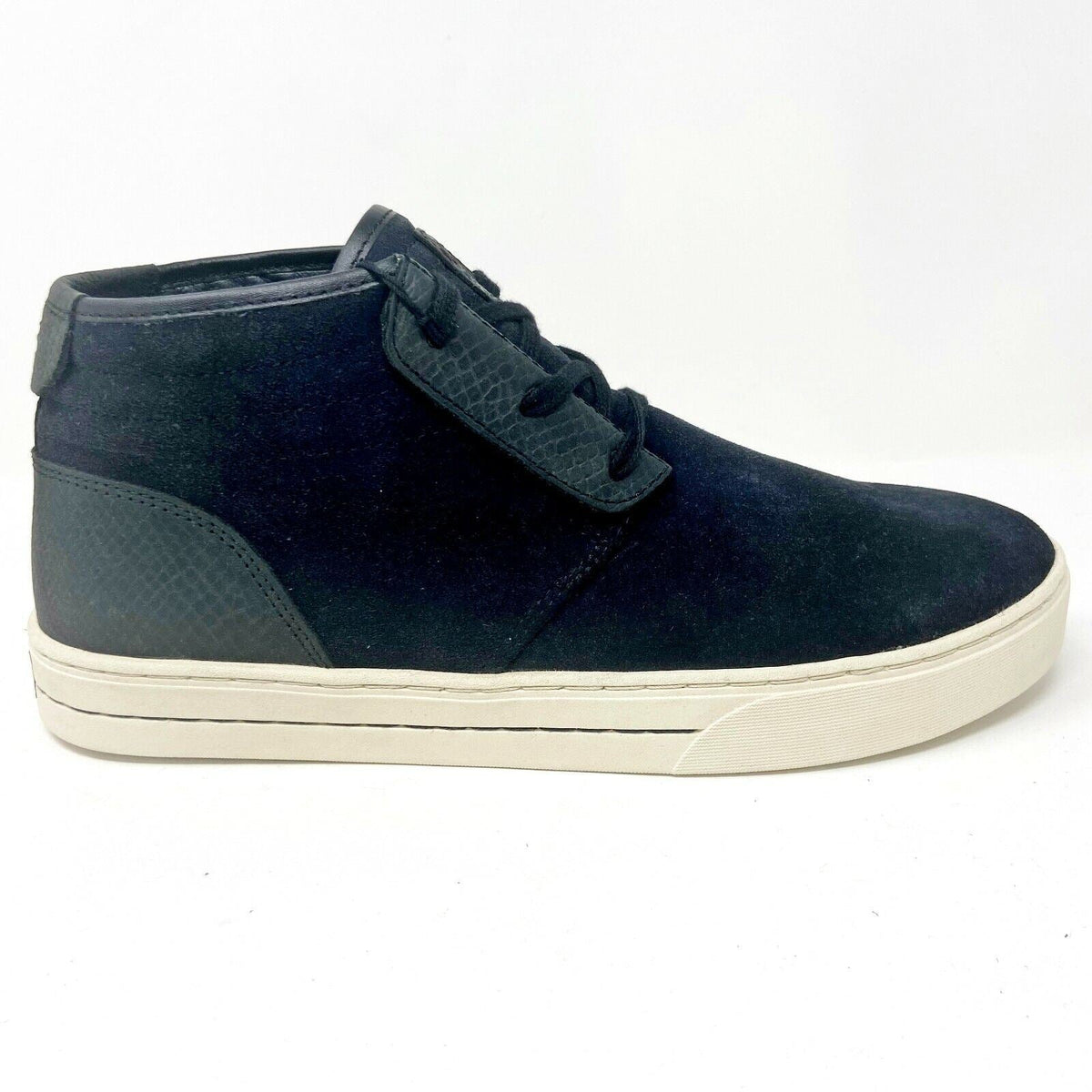 Clae McQueen Black Suede Mens Premium Mid Casual Sneakers