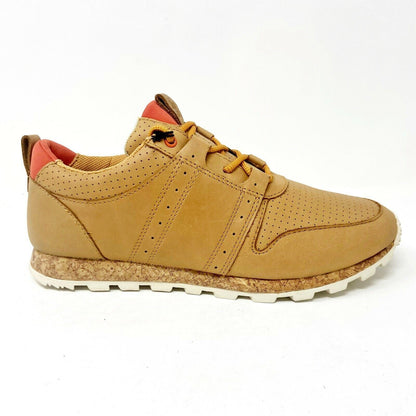 Clae Mills Cork Leather Beige Mens Premium Casual Sneakers