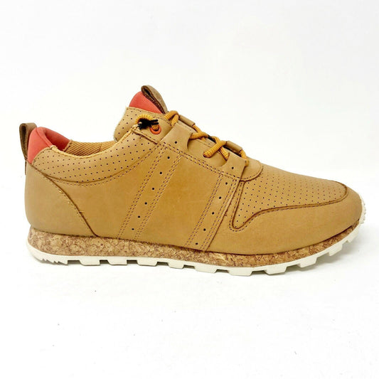Clae Mills Cork Leather Beige Mens Premium Casual Sneakers