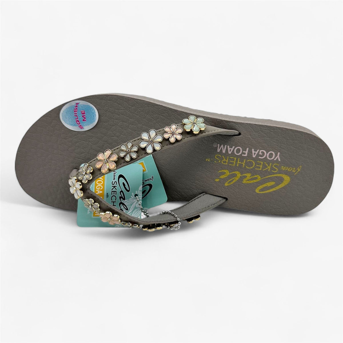 Skechers Meditation Daisy Crush Taupe Multicolor Womens Sandal Thong