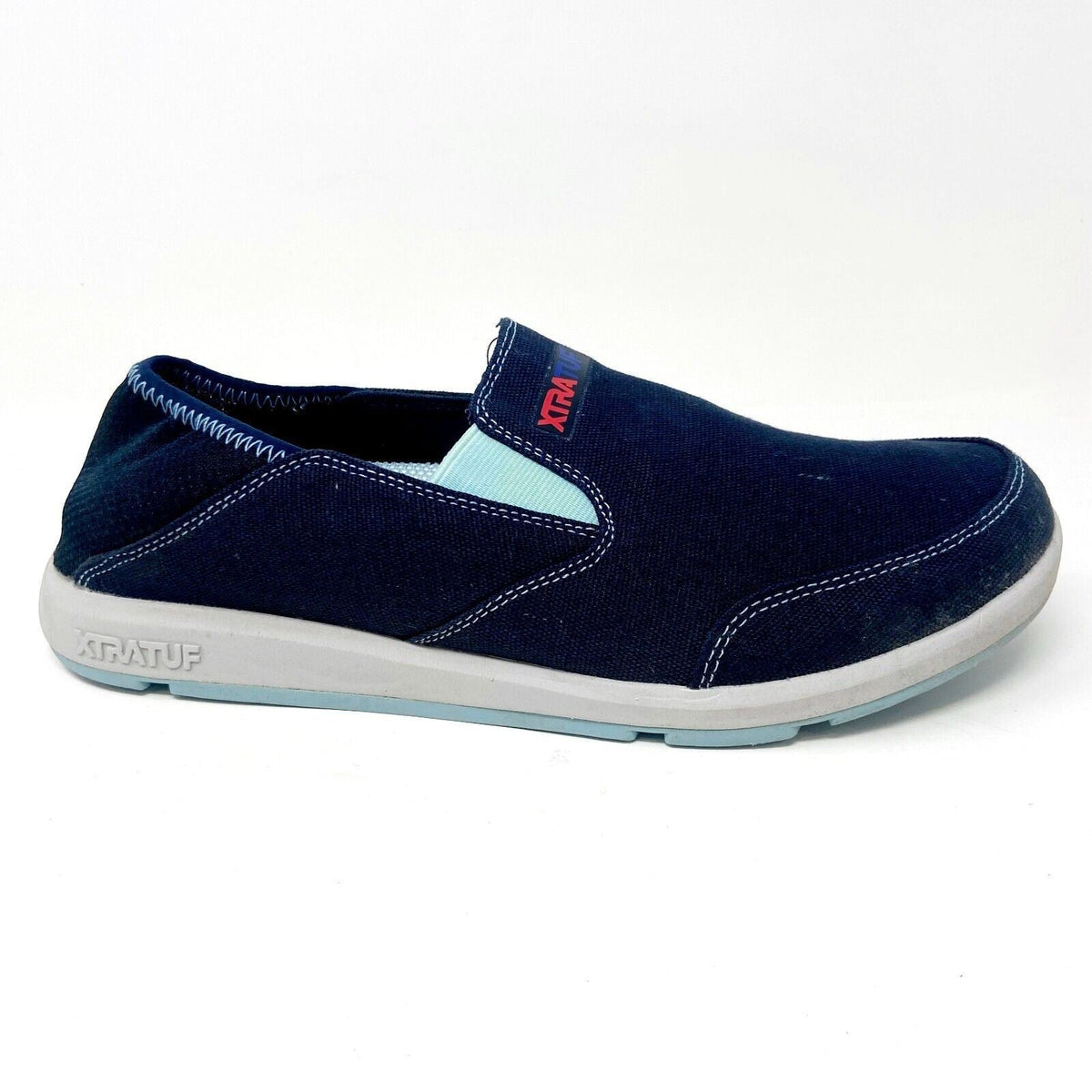 XtraTuf Yellowtail Royal Blue Slip Resistant Canvas Womens Slip On Casual Shoes