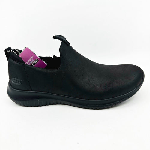 Skechers Ultra Flex Richly Black Gray Womens Casual Comfort Shoes