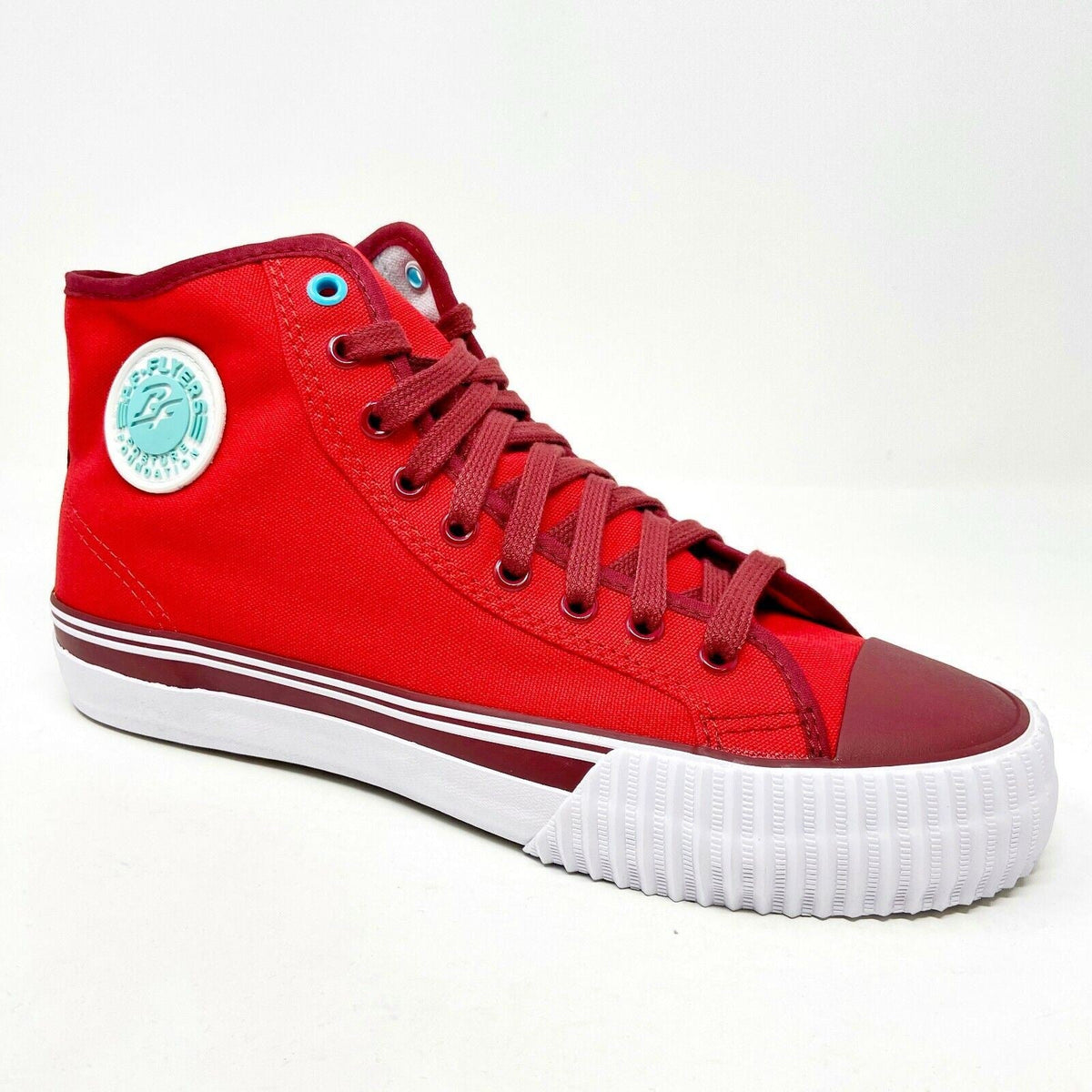 PF Flyer Center Hi Reis Red White Mens Retro Sneakers PM12OH3I