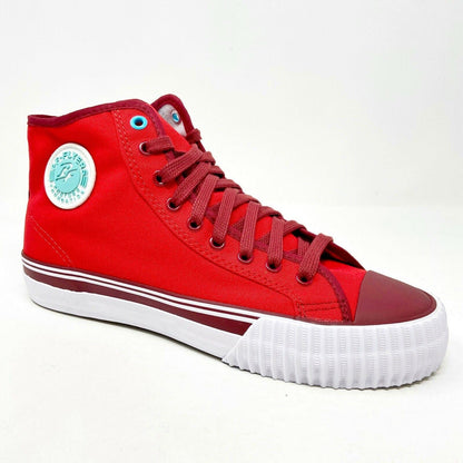 PF Flyer Center Hi Reis Red White Mens Retro Sneakers PM12OH3I