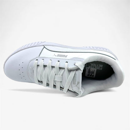 PUMA Carina 2.0 White Silver Womens Athletic Sneaker