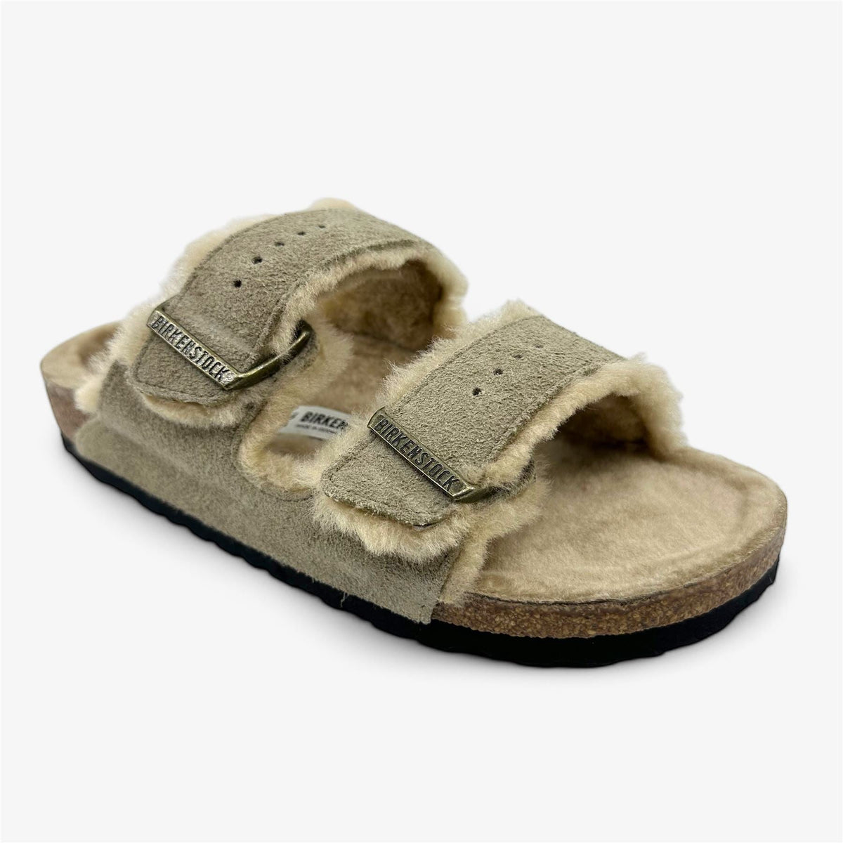 Birkenstock Arizona Shearling Taupe Womens Casual Soft Footbead Clog