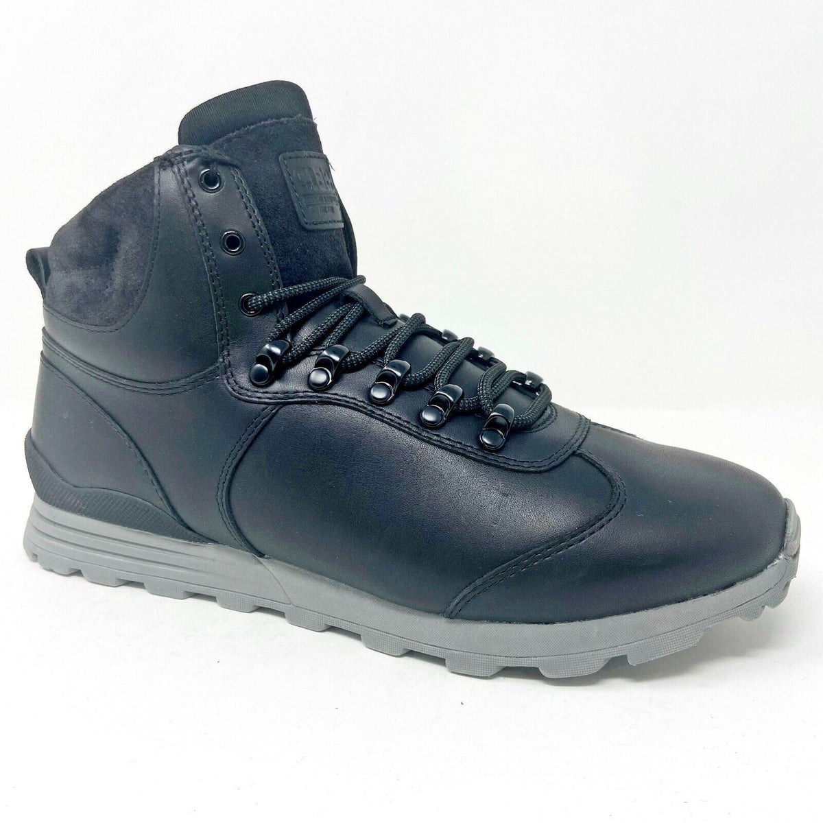 Clae Robinson Black Leather Concrete Mens Size 10 Premium Sneakers