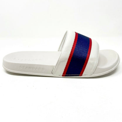 STNDRD Standard Los Angeles Monaco Tan Blue Red Womens Slide Sandals
