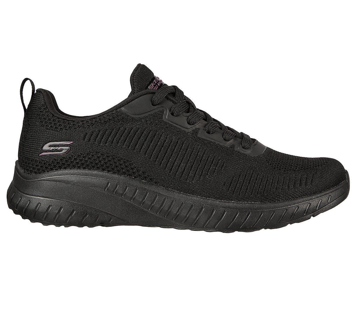 Women's Wide Fit Skechers 117209 Bobs Squad Chaos Face Off Vegan Trainers