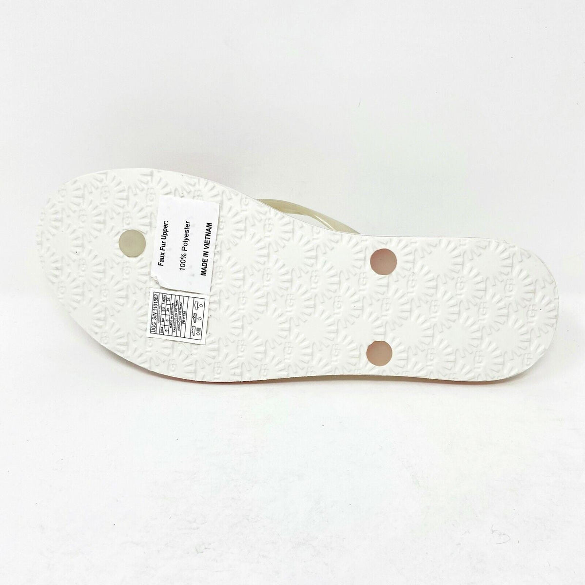 UGG Simi Fluff Manifesto White Red Womens Flip Flop Sandals 1101562 JSM