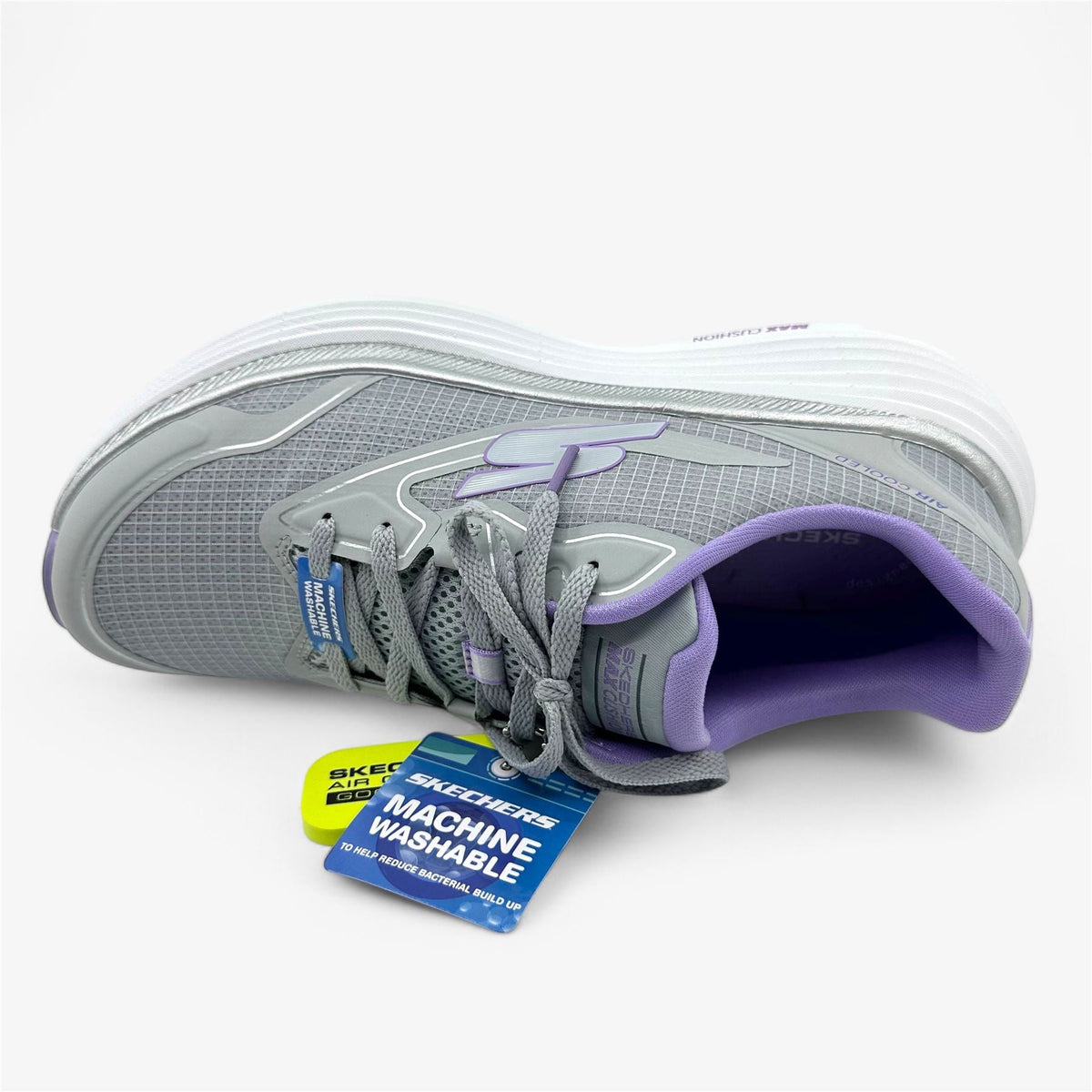 Skechers Max Cushioning Endevour Gray Lavender Womens Athletic Sneaker