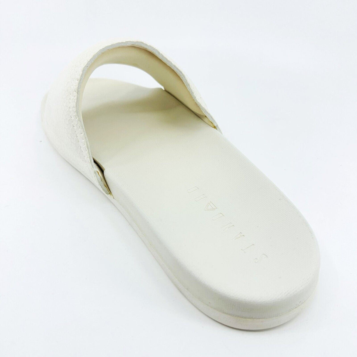 STNDRD Standard Los Angeles Monaco Snake White Womens Summer Slide Sandals