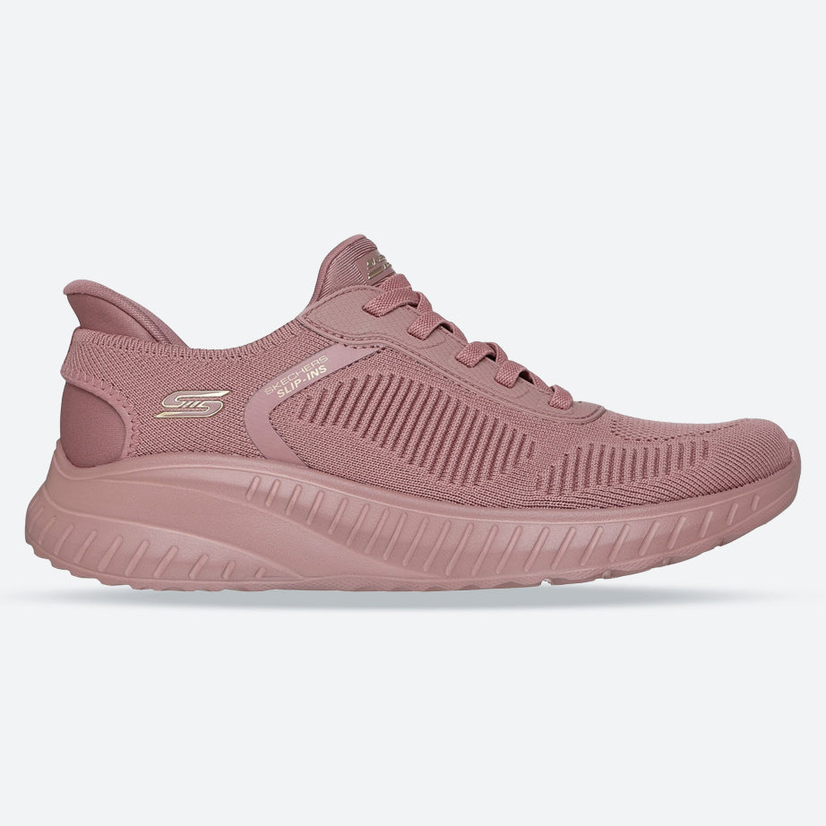 Women's Wide Fit Skechers Slip-ins 117497 Waves Bobs Sport Squad Trainers