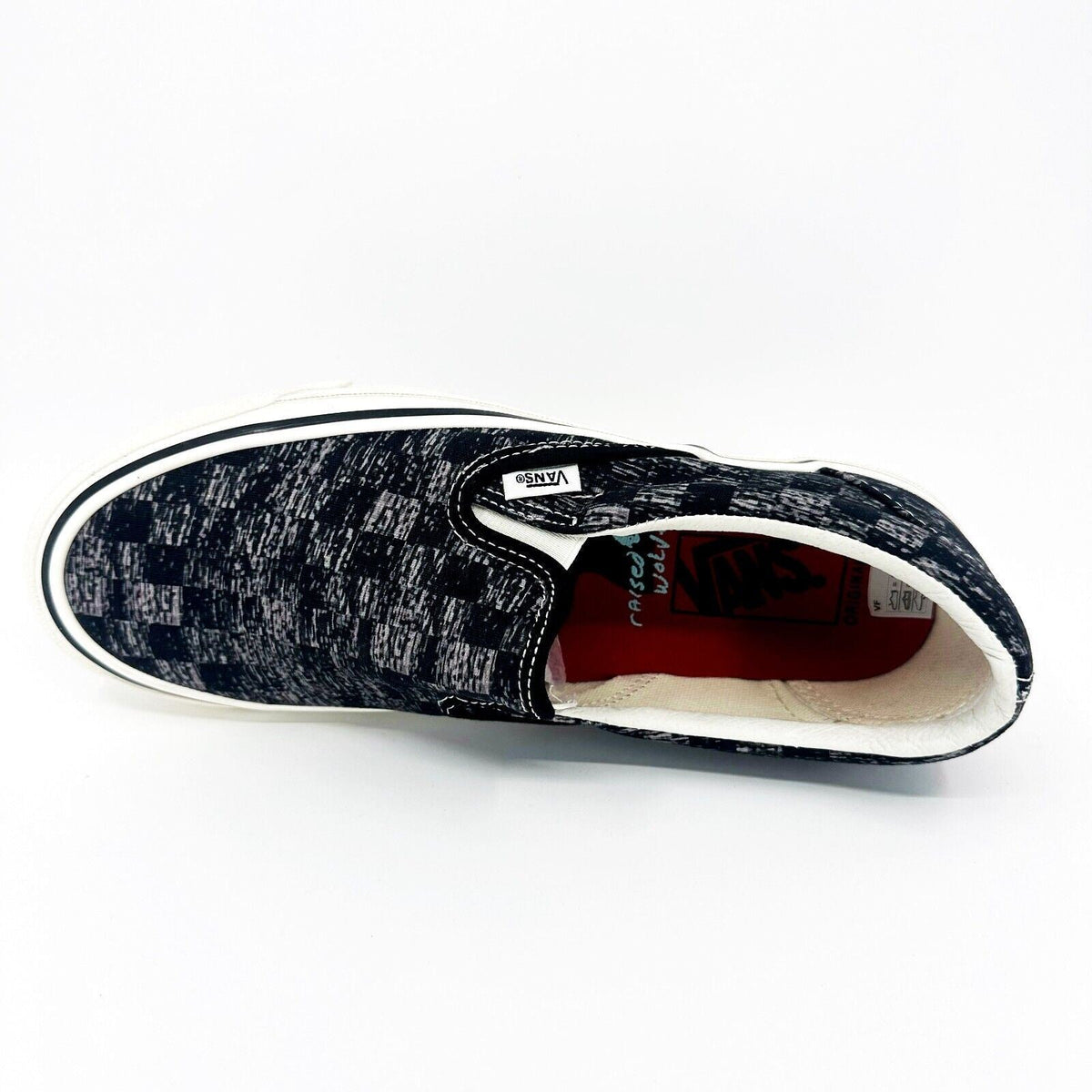 Vans Vault OG Classic Slip On (Jim Goldberg) Tv Static Black White Mens Sneakers