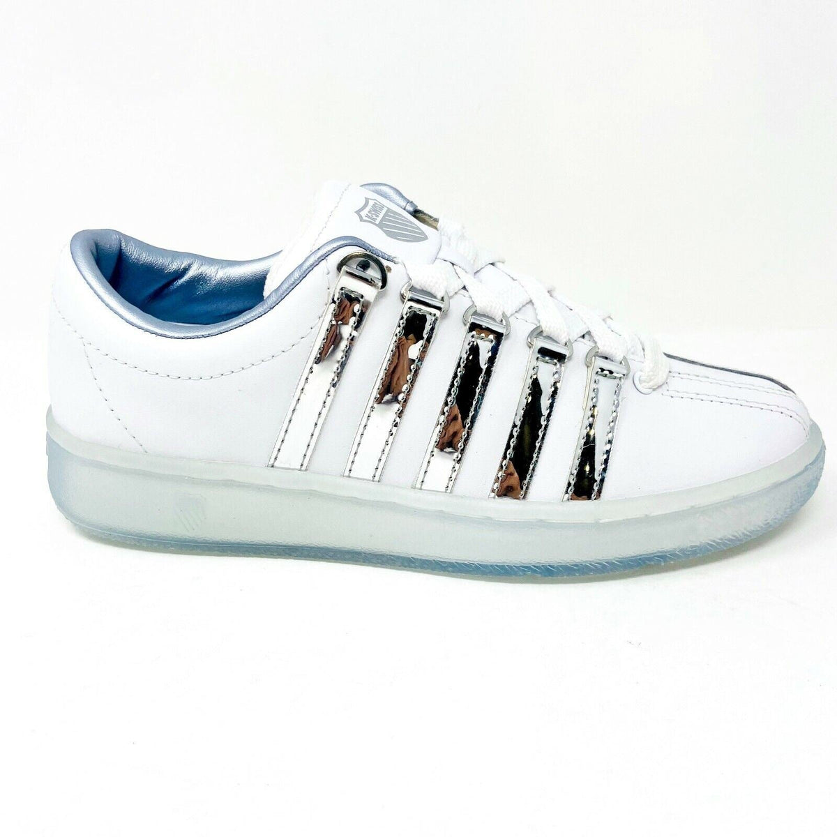 K Swiss Classic 2000 White Silver Kids Size 6 Sneakers 86564 155