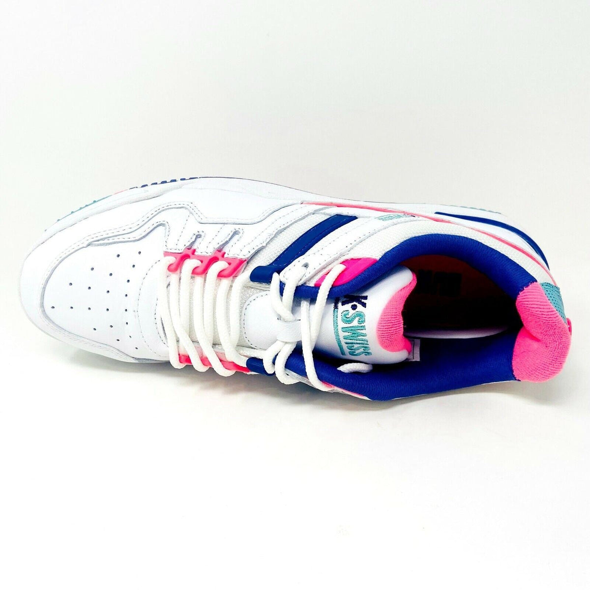 K-Swiss Match Rival White Blue Turquoise Pink Mens Size 7.5 Sneakers 07154 189