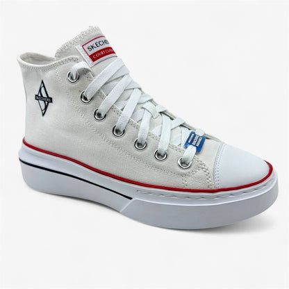 Skechers Cordova Classic Top Tier White Navy Red Womens Court Classics Sneaker