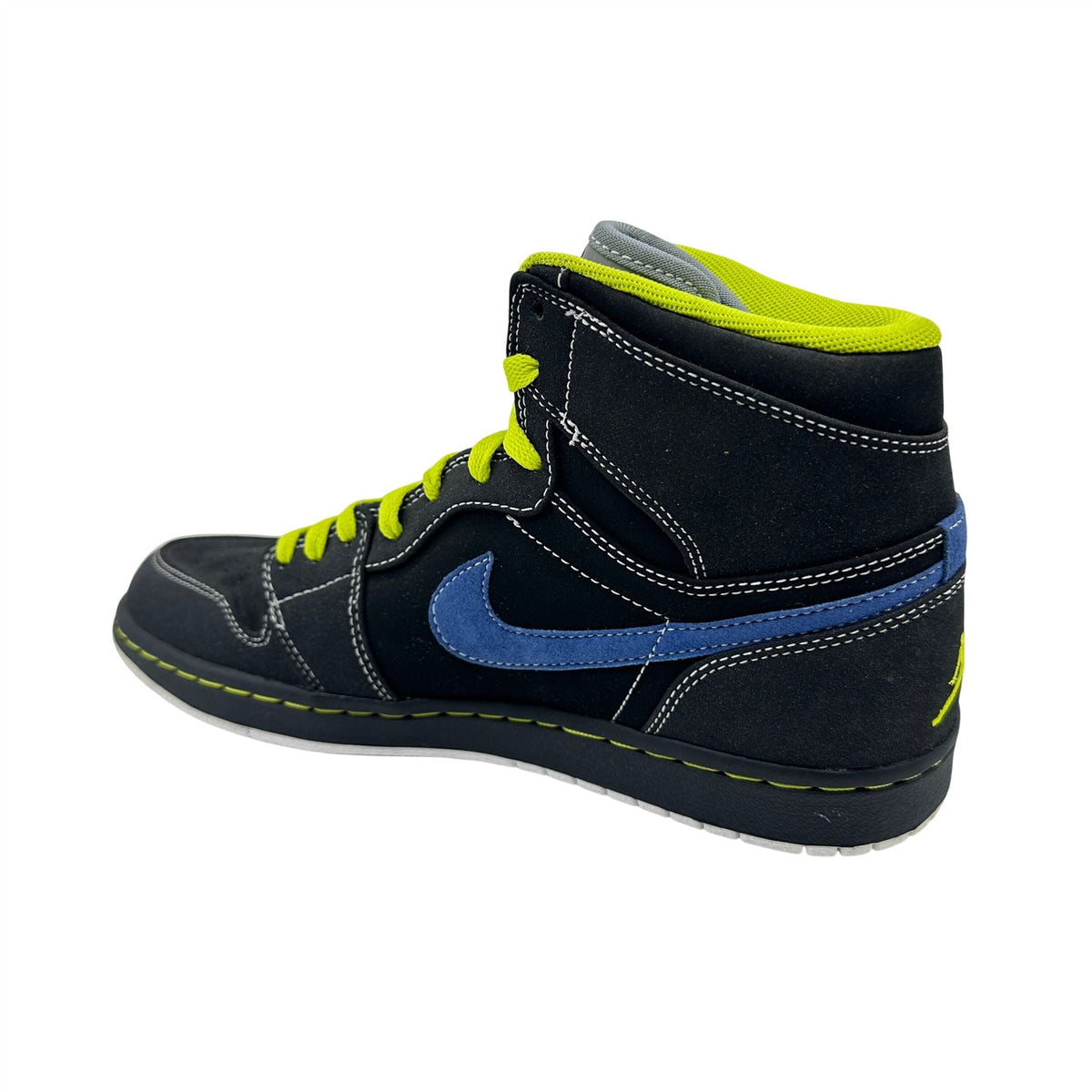Jordan 1 Retro High Black Cyber Sapphire Mens Athletic Sneaker