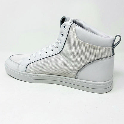 Clae Russell 07 White Tumbled Leather Mesh Mens Casual Sneakers