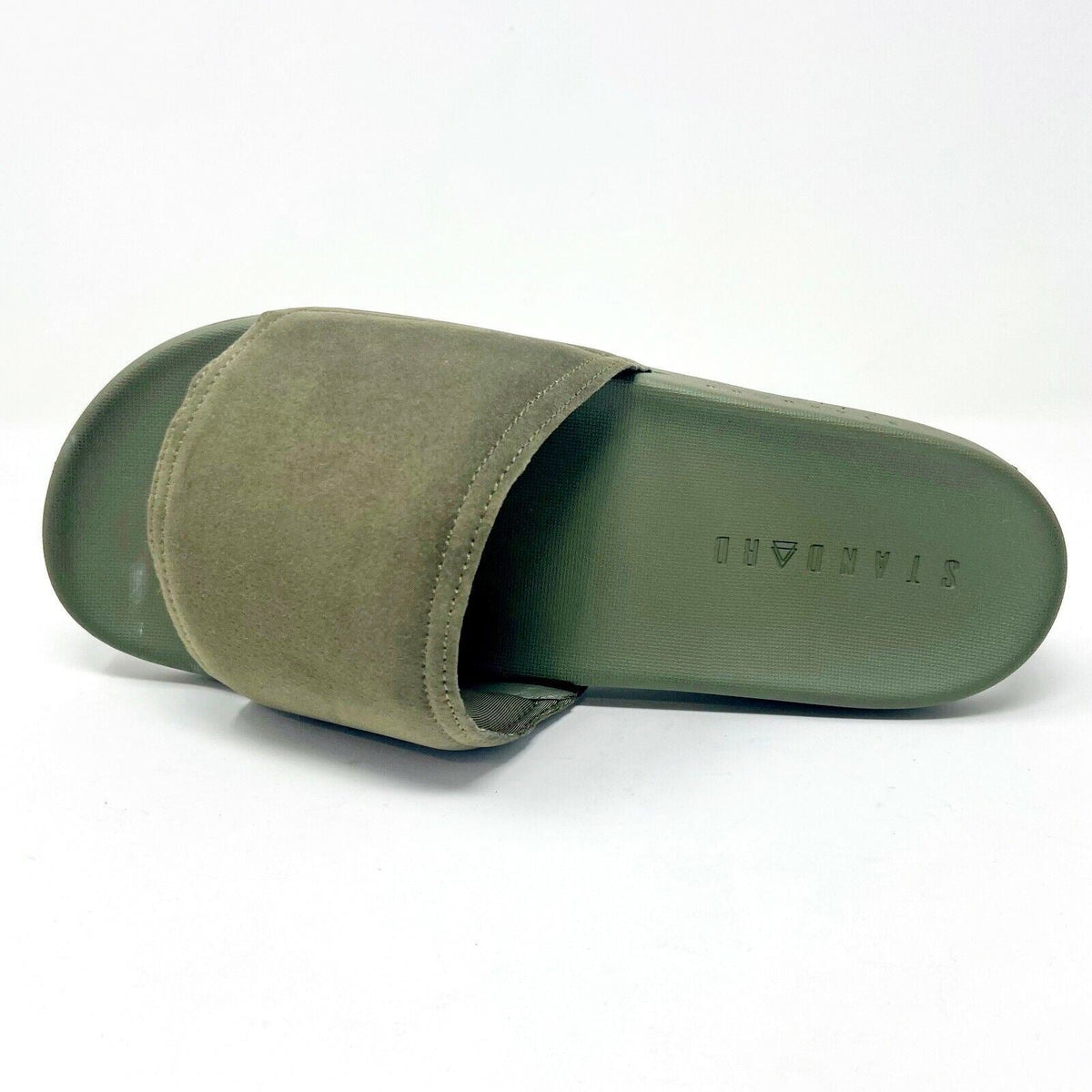 STNDRD Standard Los Angeles Monaco Suede Olive Green Mens Slides Sandals