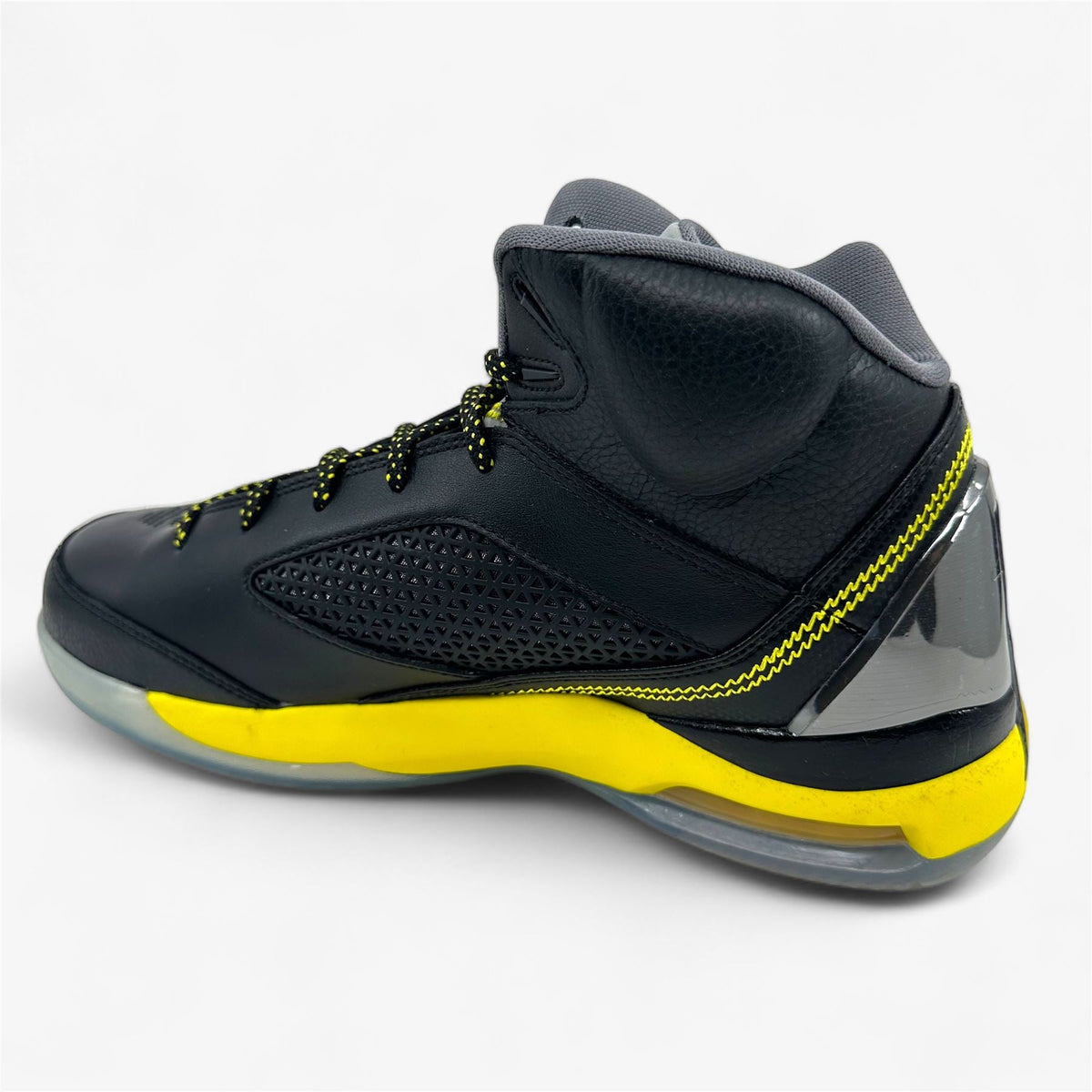Jordan Flight Remix Black Vibrant Yellow Cool Grey Mens Athletic Sneaker