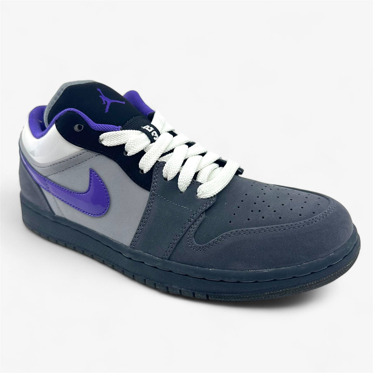 Jordan Air Jordan 1 Phat Low Anthracite Varsity Purple Stealth White Mens Sneaker