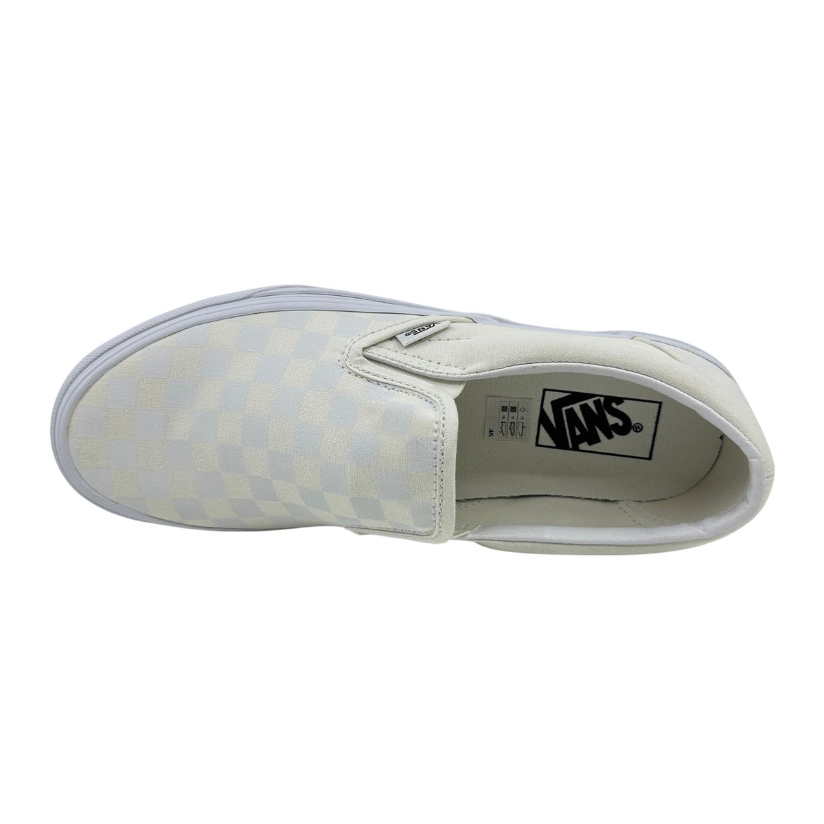 VANS Classic Slip On Checkerboard True White Womens Athletic Sneaker