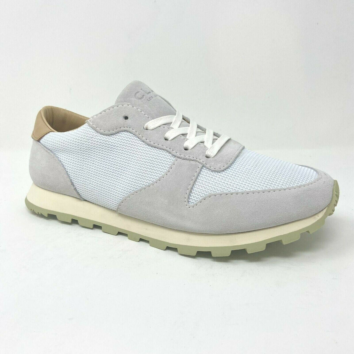 Clae Hayward White Aloe Green Mens Premium Casual Sneakers