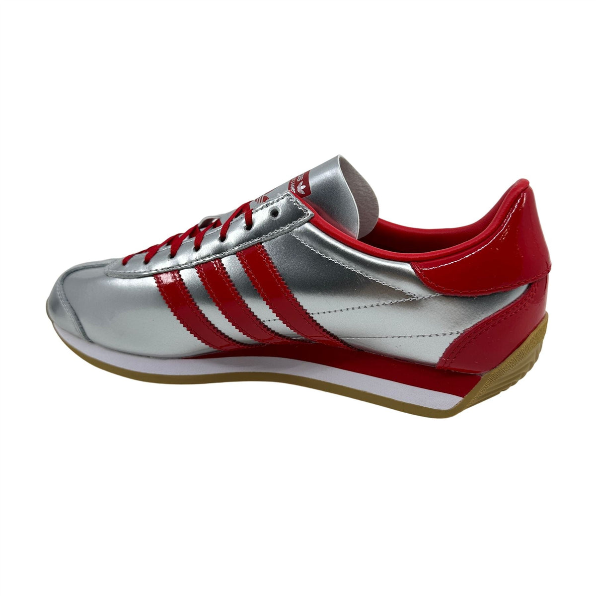 Adidas Country OG Silver Metallic Scarlet Red Womens Athletic Sneaker
