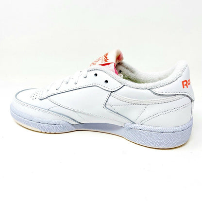 Reebok Club C 85 White Orange Flare Womens Casual Shoes Sneakers FY5163