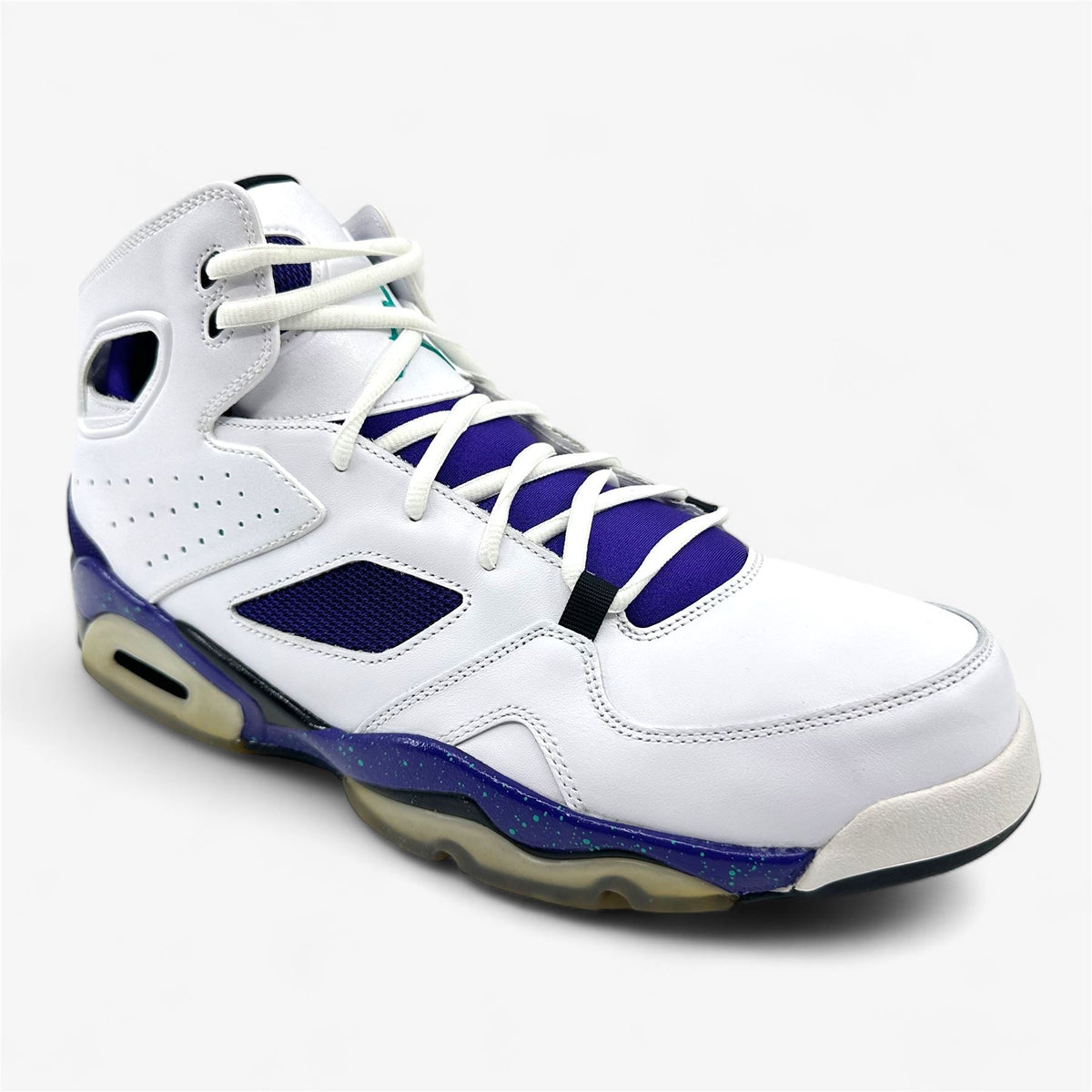 Jordan Flight Club 91 White New Emerald Grape Ice Black Mens Size 12 Sneaker