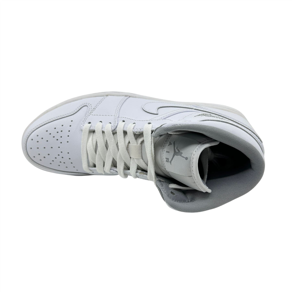 Jordan 1 Mid White Wolf Grey Mens Athletic Sneaker