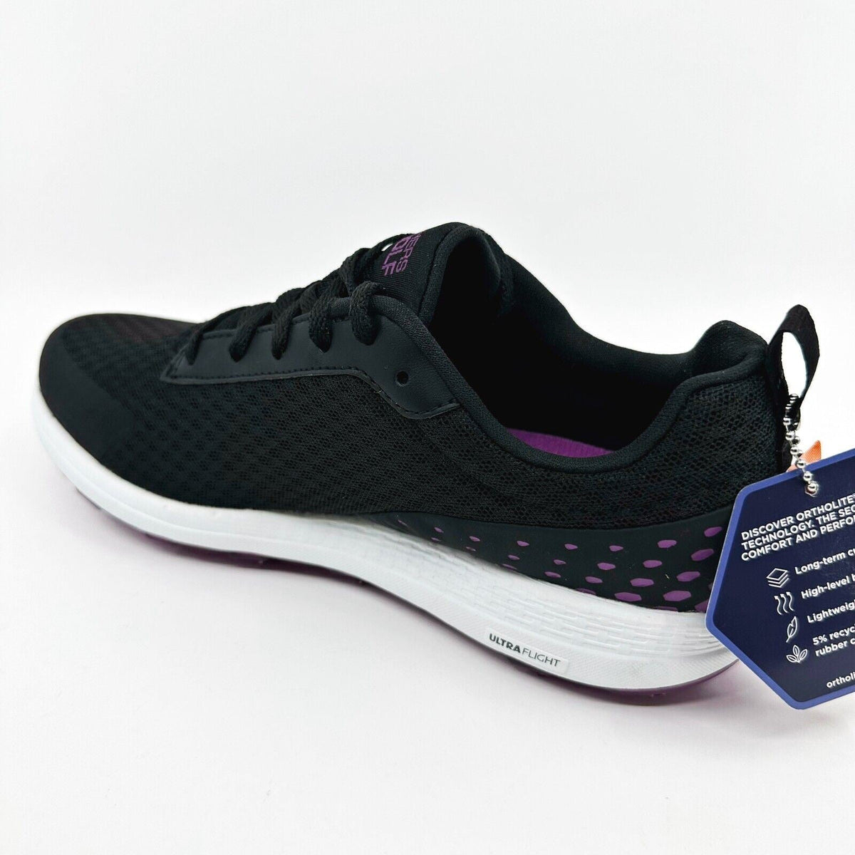 Skechers Go Golf Max Fairway 2 Black Purple Womens Spikeless Shoes
