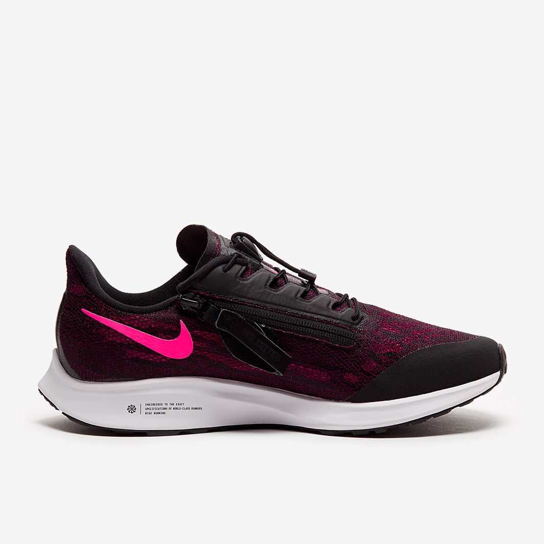 Nike Womens Zoom Pegasus 36 Flyease  -  Black/Pink Blast-True Berry